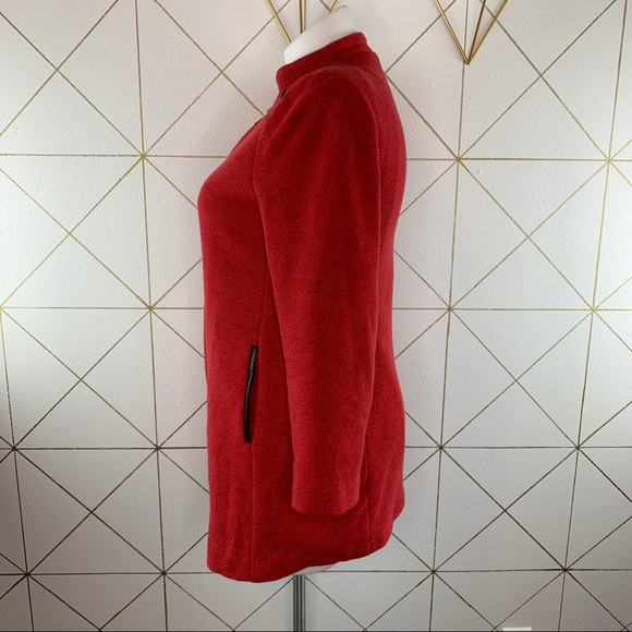 Stradivarius Women’s Faux Leather Accent Overcoat - Picture 3 of 11